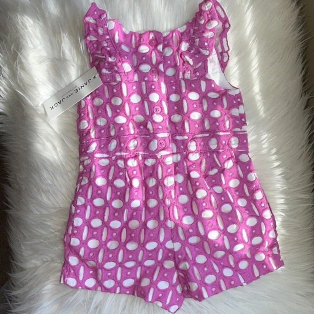 Janie and Jack Purple Eyelet Romper (3-6M and 18-24M) - Picture 5 of 5